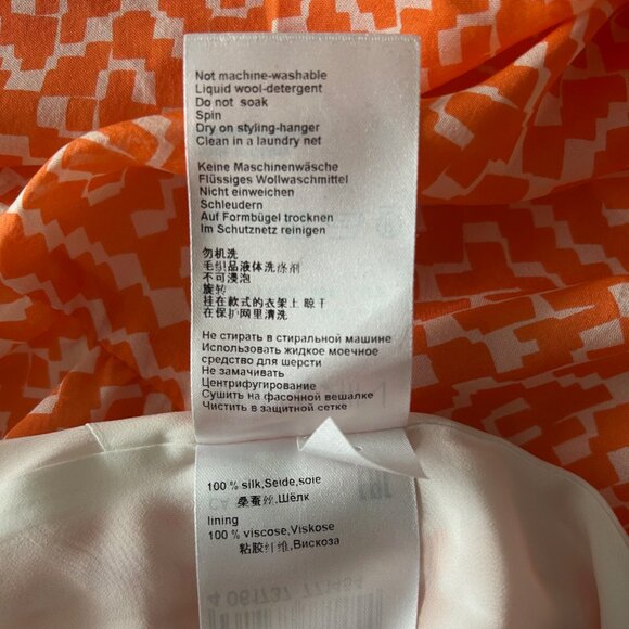 Marc cain Orange Silk Dress Sz 2 - Picture 7 of 9